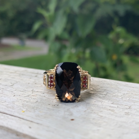 Micheal Valitutti Sterling Smokey Quartz Ring - Picture 7 of 17